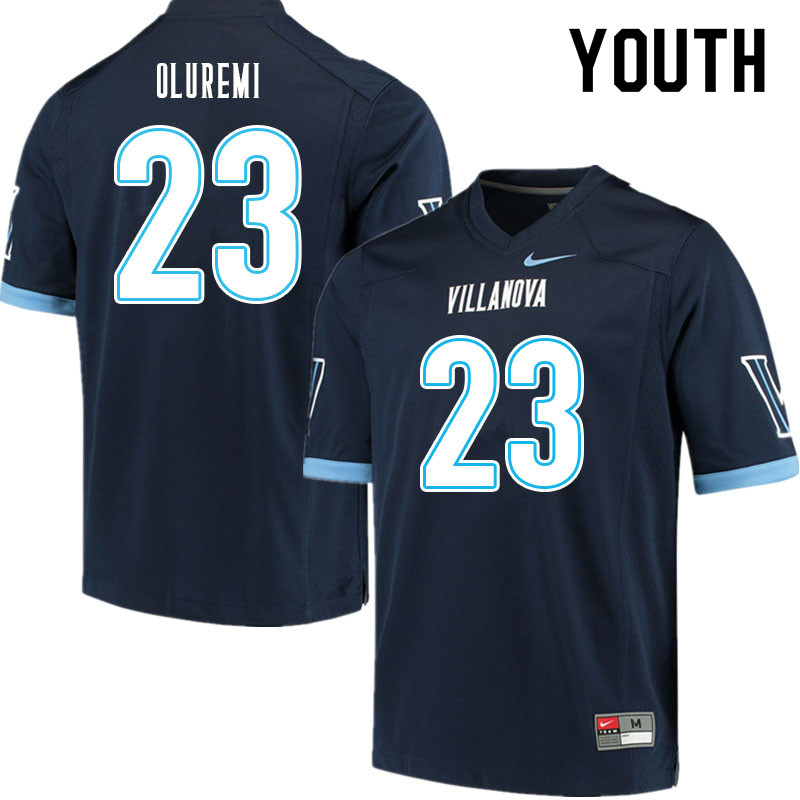 Youth #23 Josh Oluremi Villanova Wildcats College Football Jerseys Sale-Navy